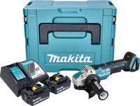 Makita DGA 520 RGJX1 accu haakse slijper 18 V 125 mm X-LOCK Brushless + 2x accu 6.0 Ah + lader + Makpac