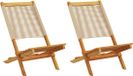 vidaXL Tuinstoelen - Set van 2 - Massief Acaciahout en Polypropeen - Beige
