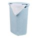 Mind Reader 60L slanke wasmand, kledingmand, deksel, rieten ontwerp, kunststof, 17,65 "L x 13,75 inch B x 24,15 "H, babyblauw