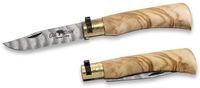 Old Bear Zakmes Collection Olijfhout Damascus M - Bruin