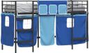 vidaXL - Bunkbed - voor - kinderen - met - gordijnen - Zwart - en - Blauw - 100 - x - 190 - cm