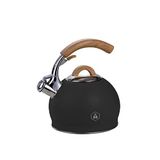 LAGUIOLE Whistling Kettle, Black, Wooden Handle, for All Types of Cookers, 3 L