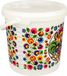 Biowin Browin 340412 GWIOZDA voedselemmer - met deksel 10 L, kunststof, lichtgewicht emmer geschikt voor voedselopslag, multi-purpose, folk patroon, meetschaal, Wit