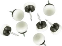 AMIG Kunststofglijders/meubelbeschermers met nagel - 8x - D16 mm - wit