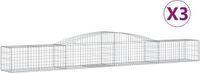 vidaXL Gabions - 3 pièces - Courbé - 400x50x40/60 cm