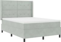 vidaXL Boxspringbed met hoofdeinde Lichtgrijs 140 x 190 cm Fluweel