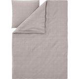 LIVARNO® Parure de lit en satin microfibre, 140 x 200 cm (Géométrie/beige)
