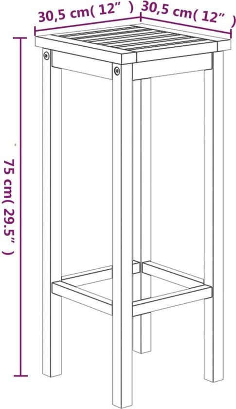 vidaXL 3-delige Tuinset massief acaciahout