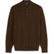 OLYMP Casual modern fit gebreide polo wol - lange mouw - caramel