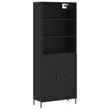 VidaXL Hoge kast, zwart, 69,5 x 32,5 x 180 cm, houtvezel
