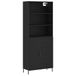 VidaXL Hoge kast, zwart, 69,5 x 32,5 x 180 cm, houtvezel