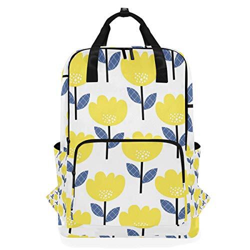 MONTOJ Travel Rugzak Geel Bloem Plaid Achtergrond School Rugzak