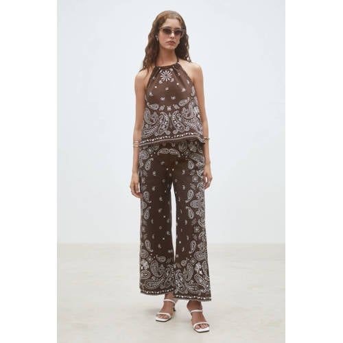 Suncoo top met paisley print bruin
