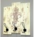 Haku Wandpaneel met 3 haken | 38 x 9 x 42 cm | Papyrus-design | Geel | Hout
