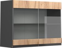 Vicco R-Line Glazen keukenkast – 80 cm J-vorm Krachtige eik goud