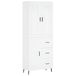 vidaXL Hoge kast, wit, 69,5 x 34 x 180 cm, houtvezel