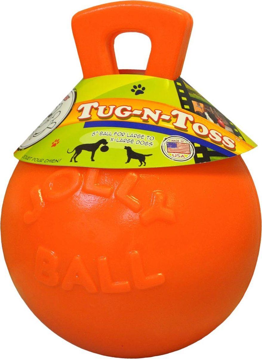 Jolly Pets Jolly Tug-n-Toss bal oranje 10 cm