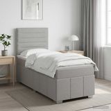 vidaXL Boxspringbed met matras Lichtgrijs 80 x 200 cm Stof