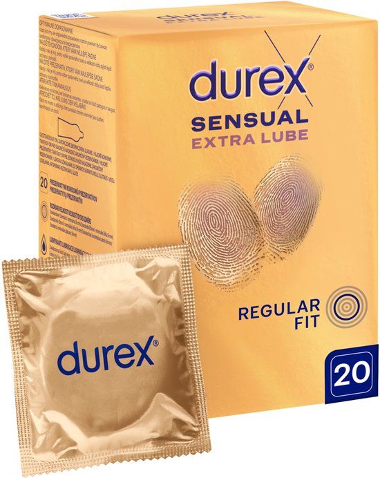 Durex Sensual Extra Lubricated Condoms - 20 Pieces