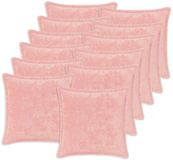 vidaXL Kussensloop 12 st houten roze 50 x 50 cm nep konijnenbont