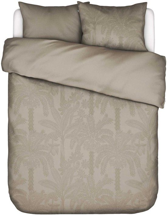 Essenza Palma Dekbedovertrek Taupe - Lits-Jumeaux XL – 260x200/220 cm