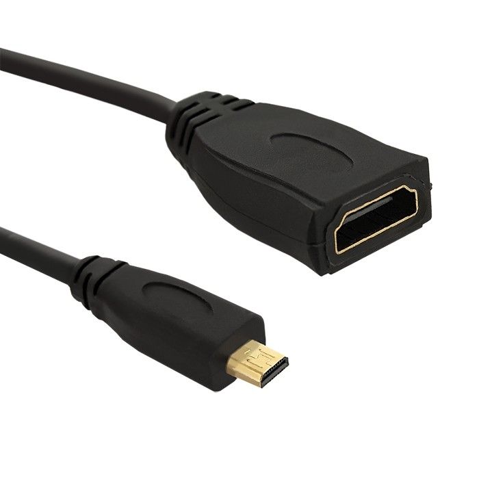 Qoltec HDMI-adapter A Vrouwelijk | Micro HDMI D mannelijk | 0,2m