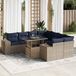 Prolenta Maison Exclusive - 9-delige tuinmeubelset met sofa, inclusief kussens, grijs, van polyrotan en acaciahout
