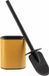 Tendance Silicone/rubber hygiëne wc/toiletborstel - plat - okergeel - 40 cm - in houder