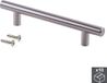 Emuca Poignées de meuble, D. 12 mm, entraxe 256 mm, Acier, Nickel satiné, 10 pcs.