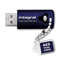 Integral 8GB Crypto Dual FIPS 140-2 Encrypted USB 3.0 - Blue