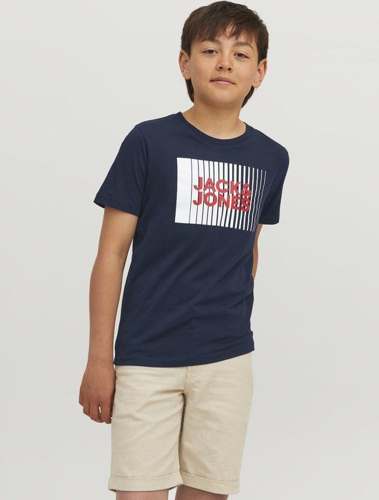 JACK&JONES JUNIOR JJECORP LOGO TEE PLAY SS O-NECK NOOS JNR - Navy Blazer - Maat 152