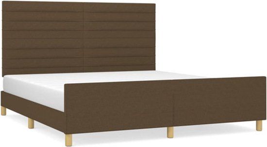 vidaXL Bedframe Stof Donkerbruin 160x200 cm