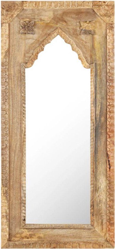 vidaXL Wandspiegel 50x3x110 cm Massief Mangohout