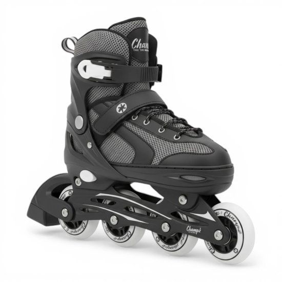 Champz Kinder Skeelers 37-40 EU Verstelbaar - Gevorderden - Inline Skates Zwart ABEC7 - Champz