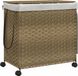 vidaXL Wasmand op wielen 60x35x60,5 cm rattan