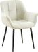 CLP Roseville Chaise de salle à manger - Avec accoudoirs - Classique - Tissu crème