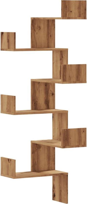 vidaXL Hoekwandschap - 45x45x147 cm - Hout - Eikenkleurig