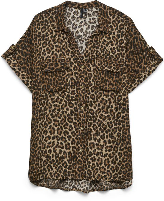 Vero Moda Bumpy Blouse Dames - Maat S - Bruin