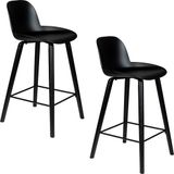 Zuiver Albert Kuip Barkrukken rugleuning 65 cm Zwart - Set van 2