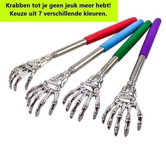 Uitschuifbare Ruggenkrabber Roze - Telescopisch, Verstelbaar, RVS - van Heble®