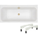 Villeroy & Boch Architectura Droite 170 X 70 Baignoire + Pieds + Doré Wirquin Vidage