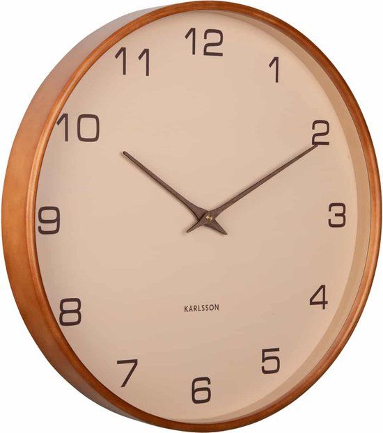 Karlsson Acento Wandklok - Ø40cm - Bruin