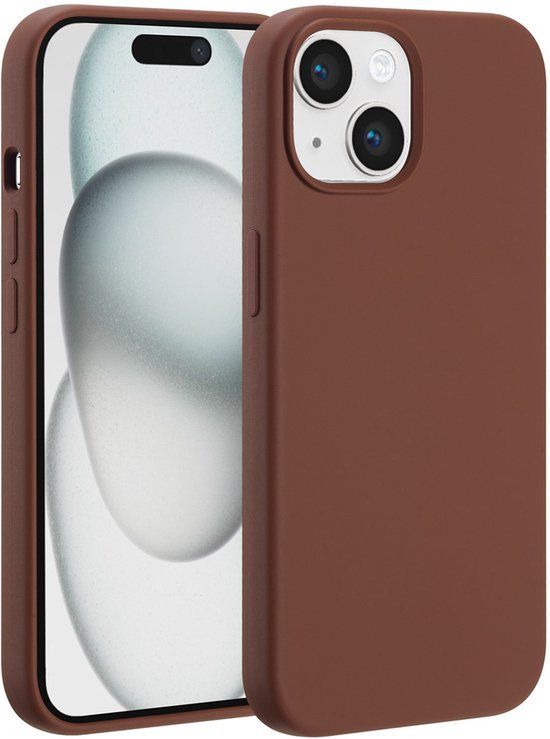 Accezz Liquid Silicone Backcover met MagSafe voor de Apple iPhone 15 - New Tea Brown