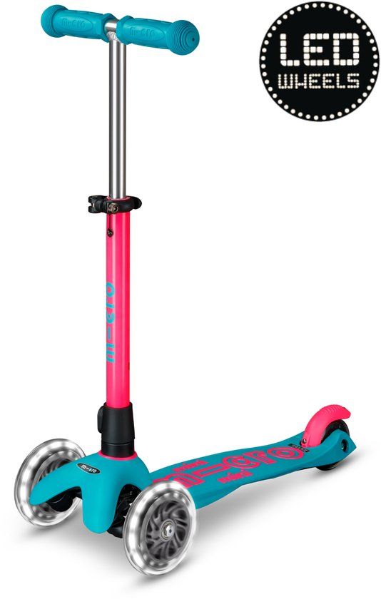 Micro Step Deluxe LED Kinderstep Neon Aqua Pink
