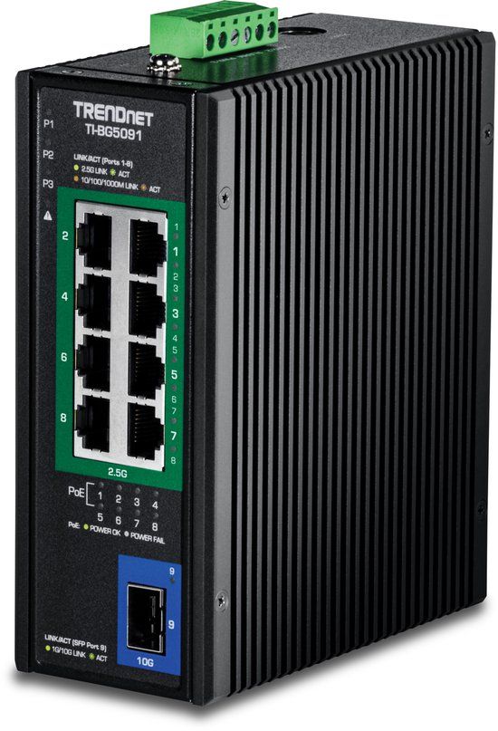 Trendnet TI-BG5091 Unmanaged 2.5G Ethernet PoE Switch Zwart
