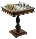 Italfama Luxe 2-en-1 set d'échecs : plateau d'échecs Italfama, pièces d'échecs et de dames plaquées or 24 carats et argent 925