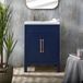 Hudson Reed Warwick meuble de lavabo bleu marine 61,5 cm avec lavabo | poignées classiques en laiton brossé