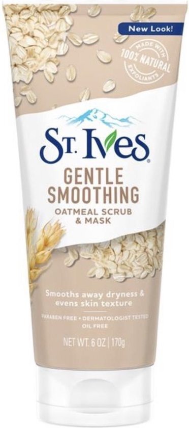 St Ives St. Ives Gentle Smoothing Oatmeal Scrub and Mask - 170g | Hypoalergeen 2in1 Havermout Masker en Scrub voor Vette en Gecombineerde huid