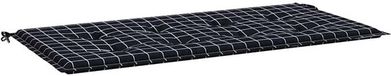 vidaXL Coussin de banc de jardin motif losange 120x50x3 cm tissu oxford noir