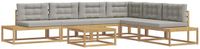 vidaXL - 7-delige buitenbankset - Polyester - Wit